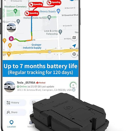 Hidden GPS Tracker for Vehicles,Trailer, Fleet, Truck. Rugged Magnetic Real Time Tracker with Strong Battery Life, Waterproof, 5-Day Free Trial, Subscription Required