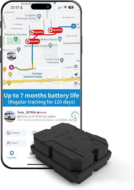 Hidden GPS Tracker for Vehicles,Trailer, Fleet, Truck. Rugged Magnetic Real Time Tracker with Strong Battery Life, Waterproof, 5-Day Free Trial, Subscription Required